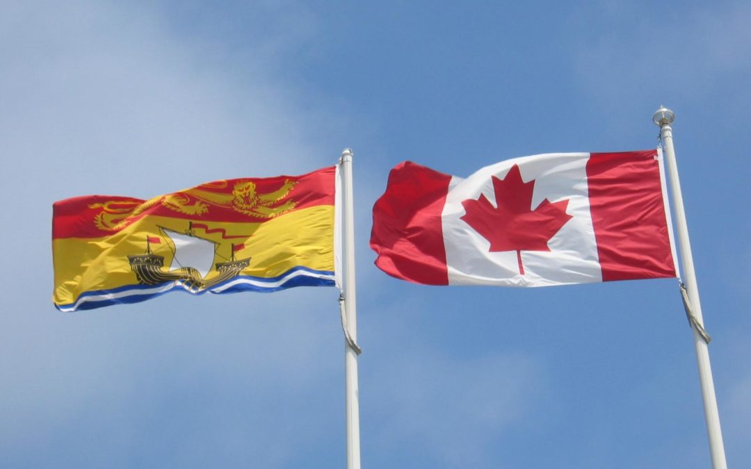 New Brunswick and Canada flags
