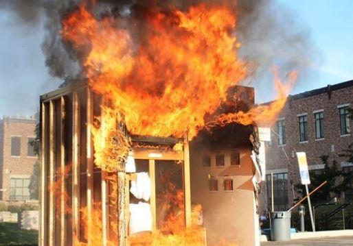 Brantford Fire Department demonstrates dorm room burn